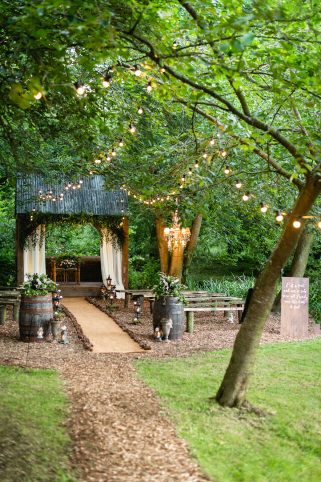 Outdoor woodland wedding