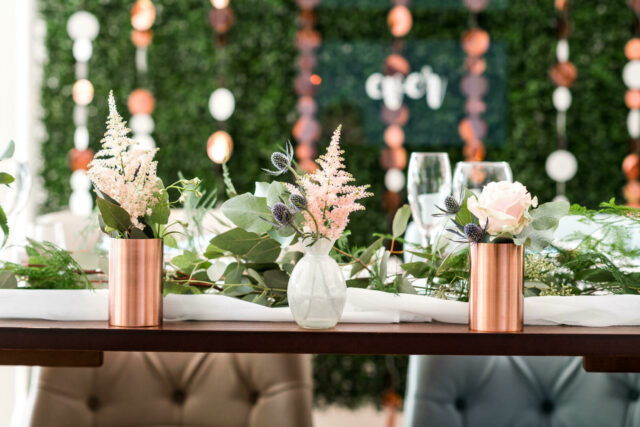 Flowers on table in vases